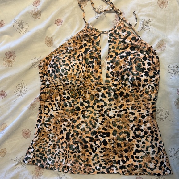 Mynah Other - Mynah JCpenny’s Cheetah High Neck Tankini Top. Size XL. Removable Cups.
